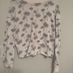 Zoe + Liv palm tree long sleeve crew neck shirt XS